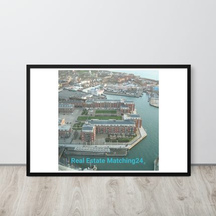 Nice City Framed poster with realestatematching24 without key Logo