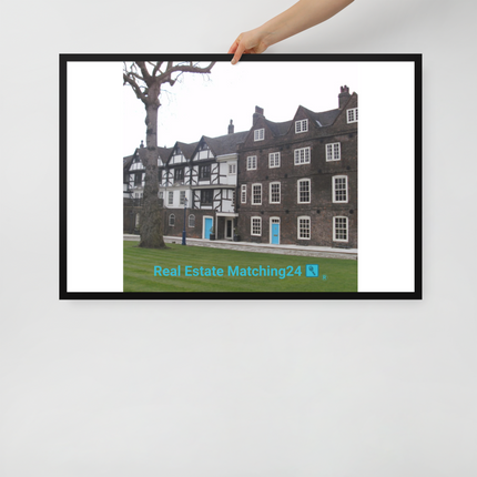 Beautiful Palace Framed poster with realestatematching24 with key Logo