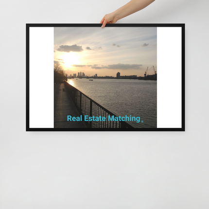 Awesome River View Framed poster with realestatematching without key Logo