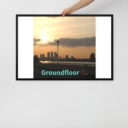 Majestic Sunset Framed poster with Groundfloor with House Logo