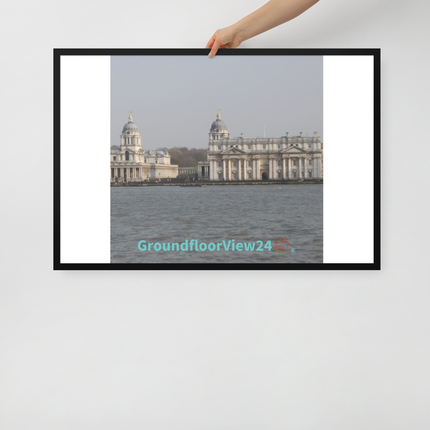 Riverside Beauty Framed poster with groundfloorview24 with House Logo