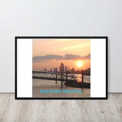 Evening Glow Framed poster with realestatematching without key Logo