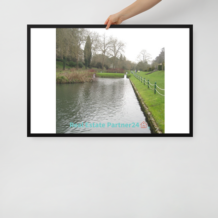 Lakeside Beauty Framed poster with realestatepartner24 with house Logo