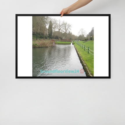 Lakeside Beauty Framed poster with groundfloorview24 with House Logo