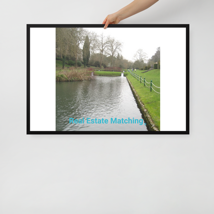 Lakeside Beauty Framed poster with realestatematching without key Logo