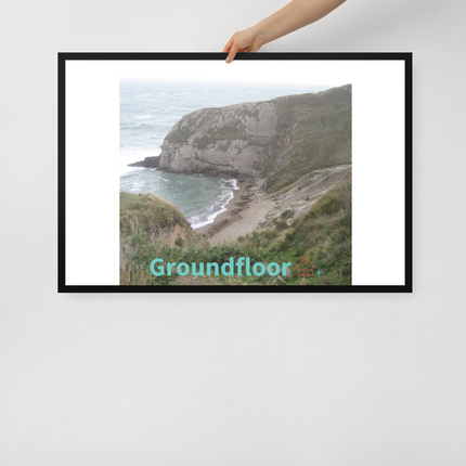 Sea & Hills Framed poster with Groundfloor with House Logo