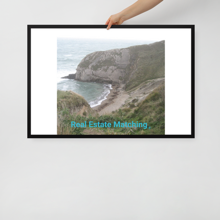 Sea & Hills Framed poster with realestatematching without key Logo