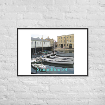 Boat on Water Framed poster with Groundfloor24 without House Logo