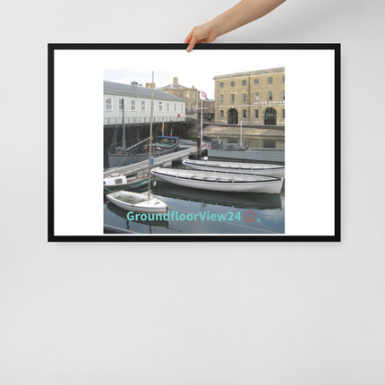 Boat on Water Framed poster with groundfloorview24 with House Logo