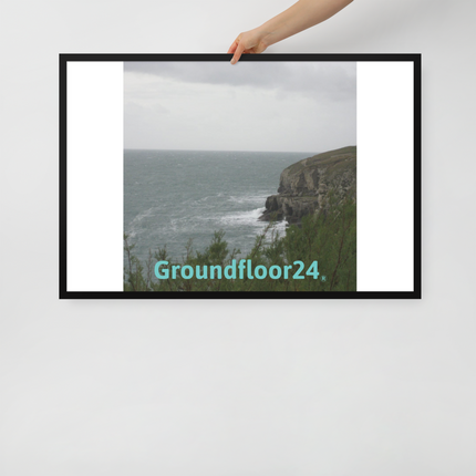 Seaside Serenity Framed poster with Groundfloor24 without House Logo