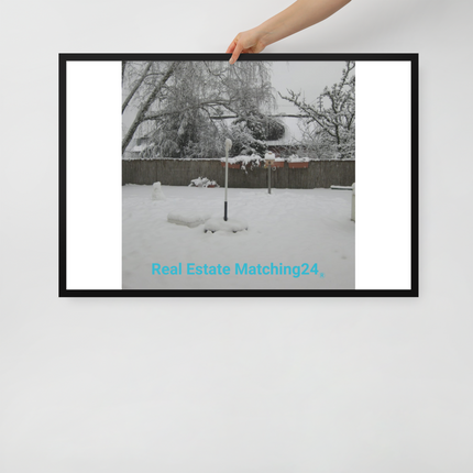 Winter Wonderland Framed poster with realestatematching24 without key Logo