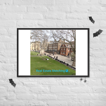 Beautiful Park Framed poster with realestatematching with key Logo