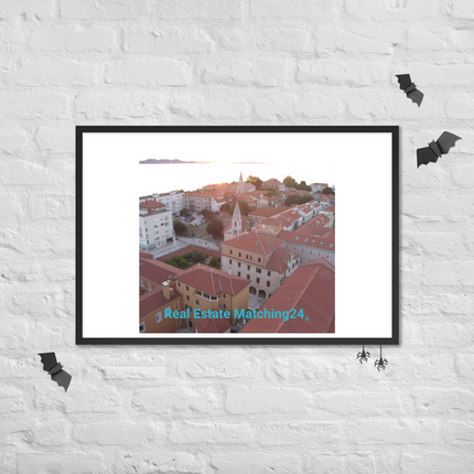 Roof Sunset View Framed poster with realestatematching24 without key Logo
