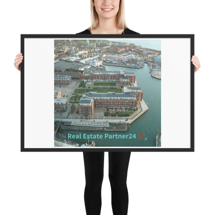 Nice City Framed poster with realestatepartner24 with house Logo