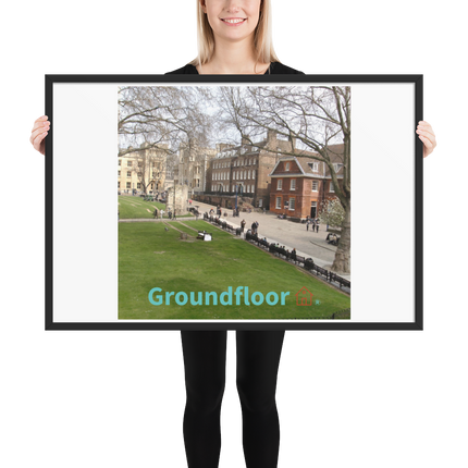 Beautiful Park Framed poster with Groundfloor with House Logo