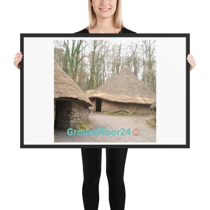 Village Charm Framed poster with Groundfloor24 with House Logo