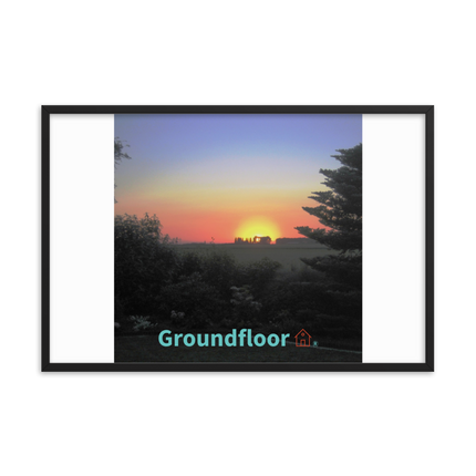 Beautiful Sunset Sinari Framed poster with Groundfloor with House Logo
