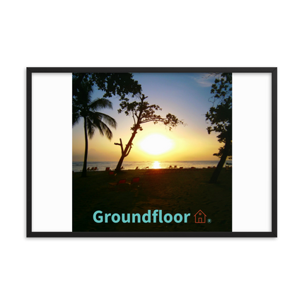 Beautiful Sea View Framed poster with Groundfloor with House Logo