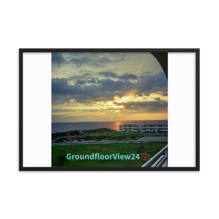 Natural View Framed poster with groundfloorview24 with House Logo