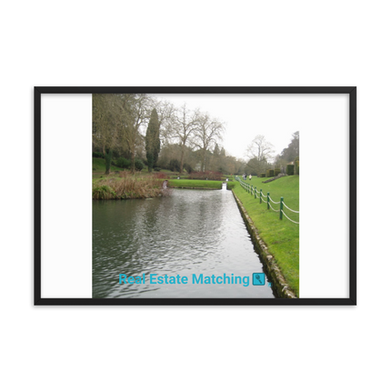 Lakeside Beauty Framed poster with realestatematching with key Logo