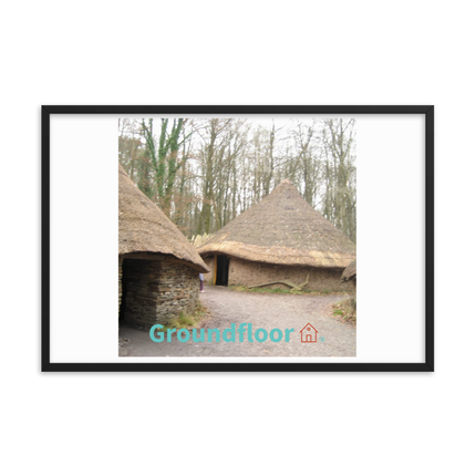 Village Charm Framed poster with Groundfloor with House Logo