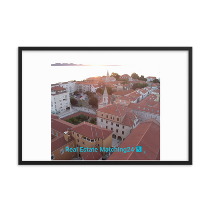 Roof Sunset View Framed poster with realestatematching24 with key Logo