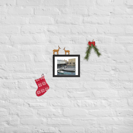 Boat on Water Framed poster with realestatepartner24 with house Logo