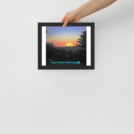 Beautiful Sunset Sinari Framed poster with realestatematching with key Logo