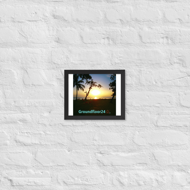 Beautiful Sea View Framed poster with Groundfloor24 with House Logo
