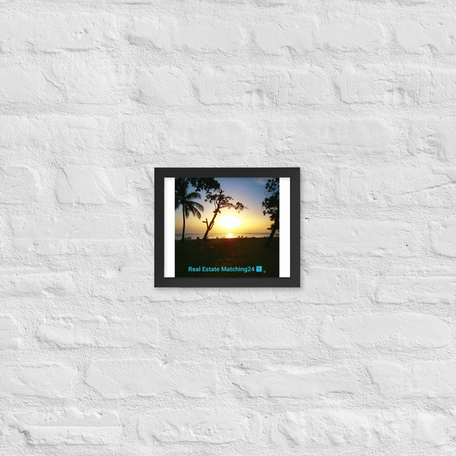 Beautiful Sea View Framed poster with realestatematching24 with key Logo