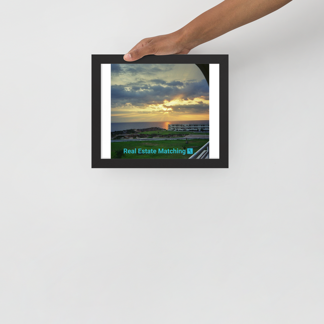 Natural View Framed poster with realestatematching with key Logo