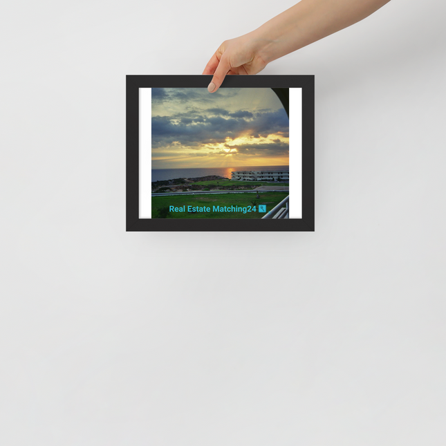 Natural View Framed poster with realestatematching24 with key Logo