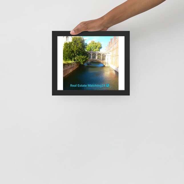 Beautiful Canel Framed poster with realestatematching24 with key Logo