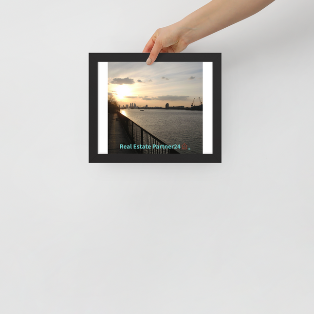 Awesome River View Framed poster with realestatepartner24 with house Logo