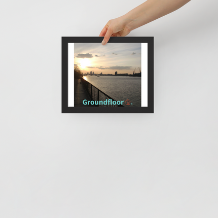 Awesome River View Framed poster with Groundfloor with House Logo