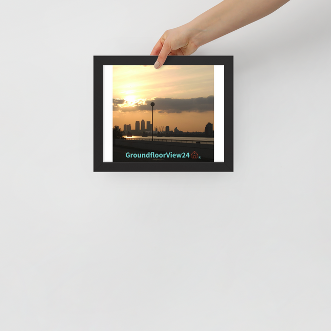 Majestic Sunset Framed poster with groundfloorview24 with House Logo