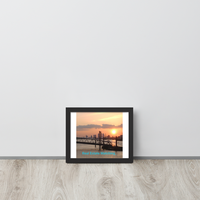 Evening Glow Framed poster with realestatematching without key Logo
