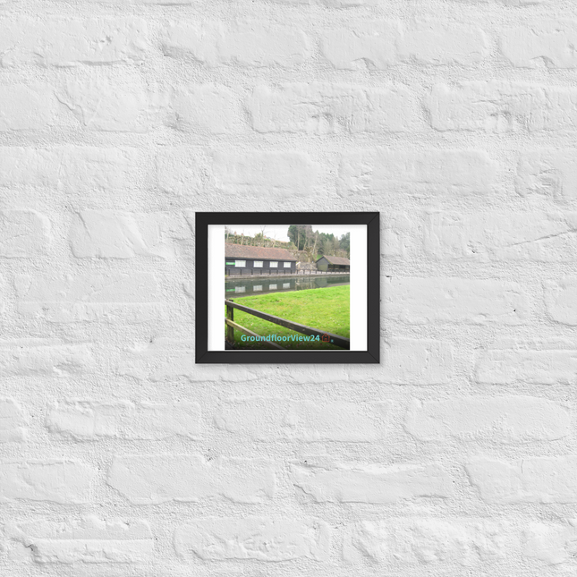 Lakeside Serenity Framed poster with groundfloorview24 with House Logo