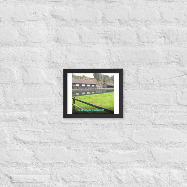 Lakeside Serenity Framed poster with realestatepartner24 with house Logo