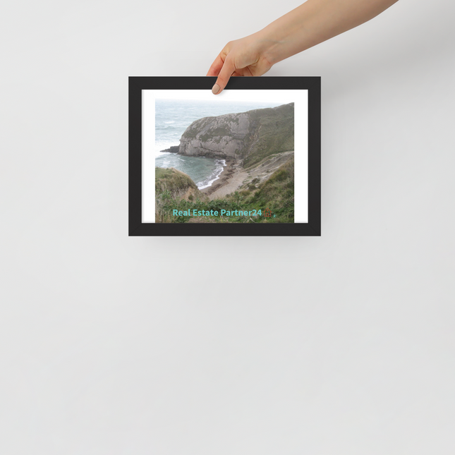 Sea & Hills Framed poster with realestatepartner24 with house Logo
