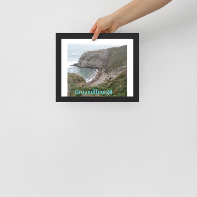 Sea & Hills Framed poster with Groundfloor24 with House Logo