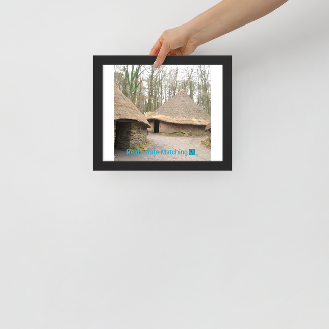 Village Charm Framed poster with realestatematching with key Logo