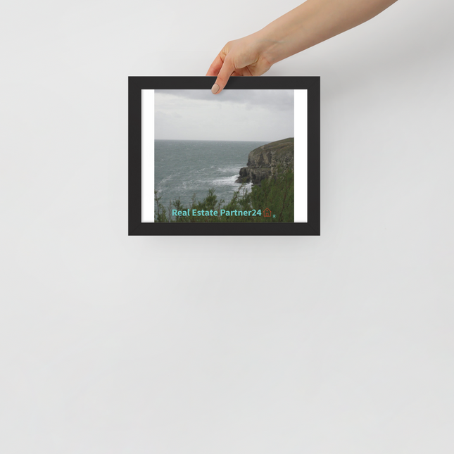 Seaside Serenity Framed poster with realestatepartner24 with house Logo