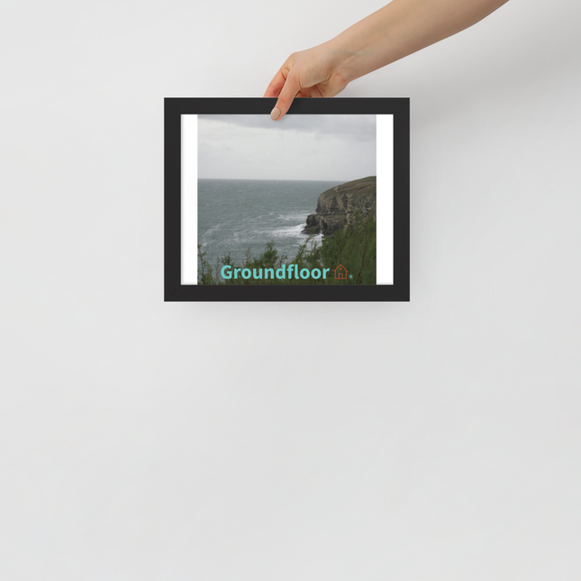 Seaside Serenity Framed poster with Groundfloor with House Logo