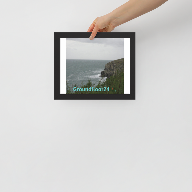 Seaside Serenity Framed poster with Groundfloor24 with House Logo