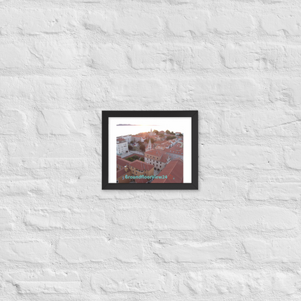Roof Sunset View Framed poster with groundfloorview24 with House Logo