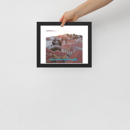 Roof Sunset View Framed poster with realestatematching with key Logo