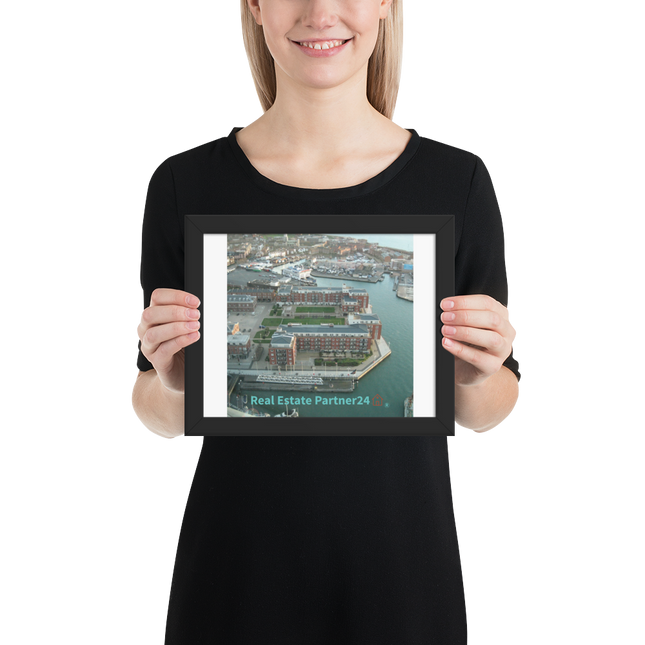 Nice City Framed poster with realestatepartner24 with house Logo
