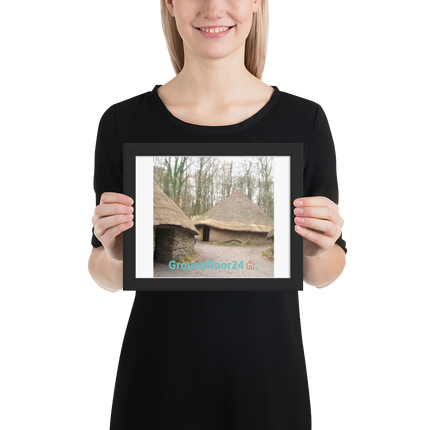 Village Charm Framed poster with Groundfloor24 with House Logo