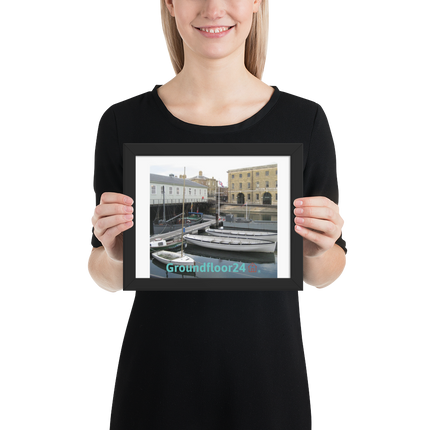 Boat on Water Framed poster with Groundfloor24 with House Logo